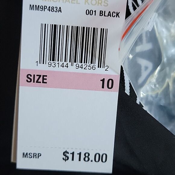 Micheal Kors Black Signature Logo Side Cutout Women's  One-piece Swimsui… - Picture 8 of 15